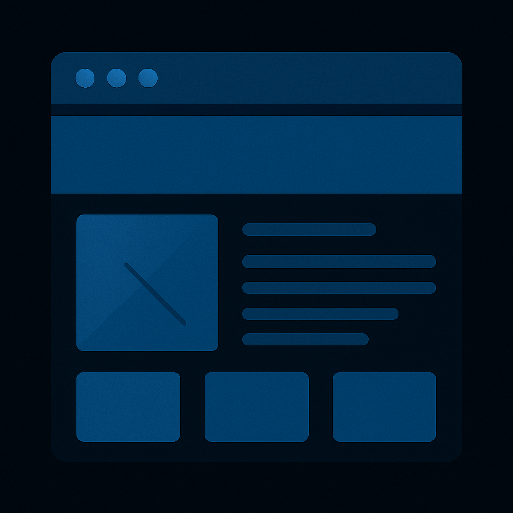 A wireframe showing custom website design.